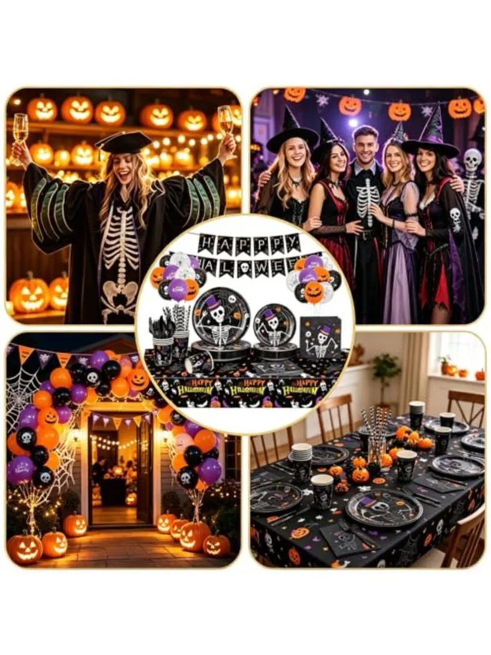 150PCS Serve 16 Halloween Plates and Napkins Halloween Party Decorations